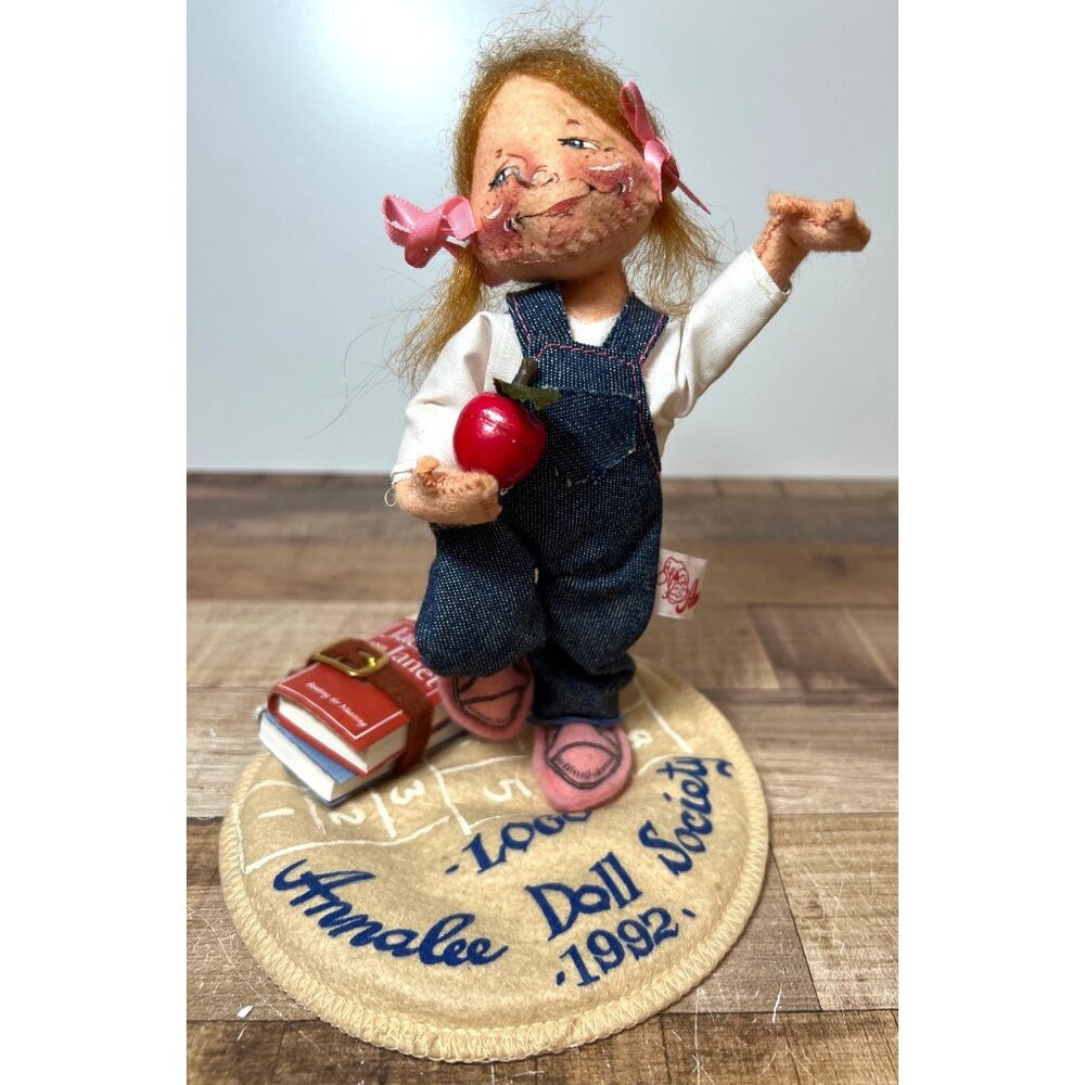 Annalee 1992 School Doll Girl With Apple & Books 9651 Tags
